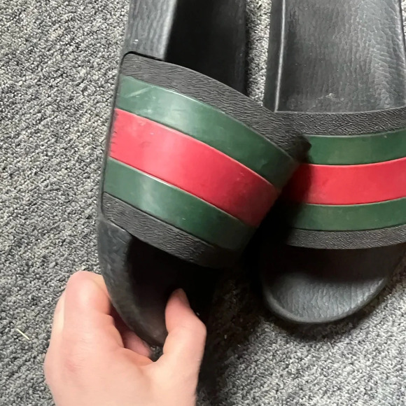 Gucci Red Green Stripe Slides, size 9 - Picture 15 of 16